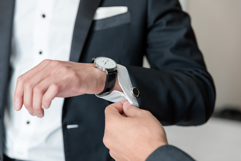 groom's details - cuff links and watch