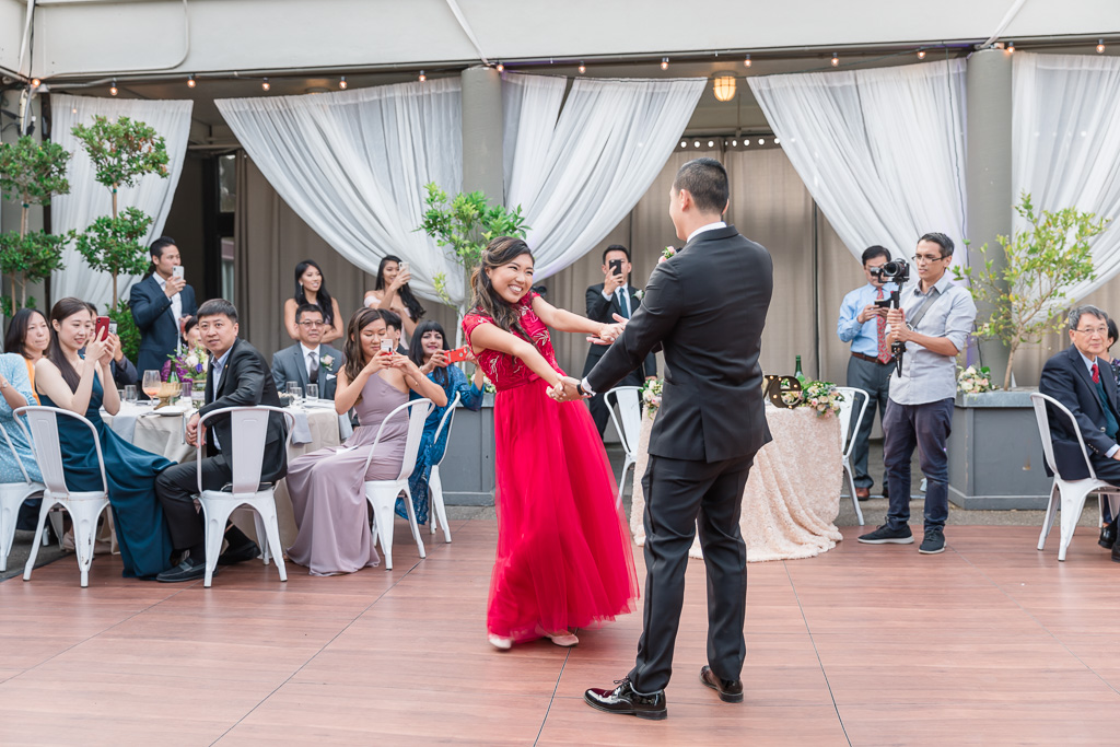 couple's playful first dance