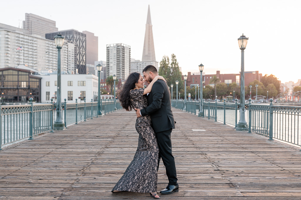 San Francisco pier engagement picture