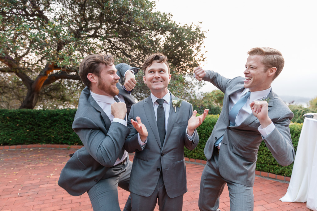 funny photo of groom and groomsmen