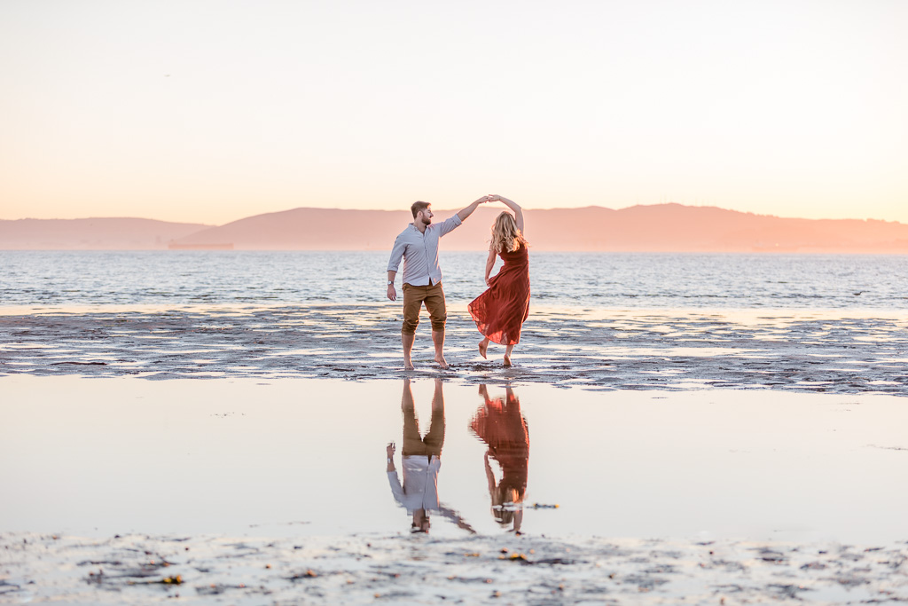 San Francisco dancing on the water engagement photo