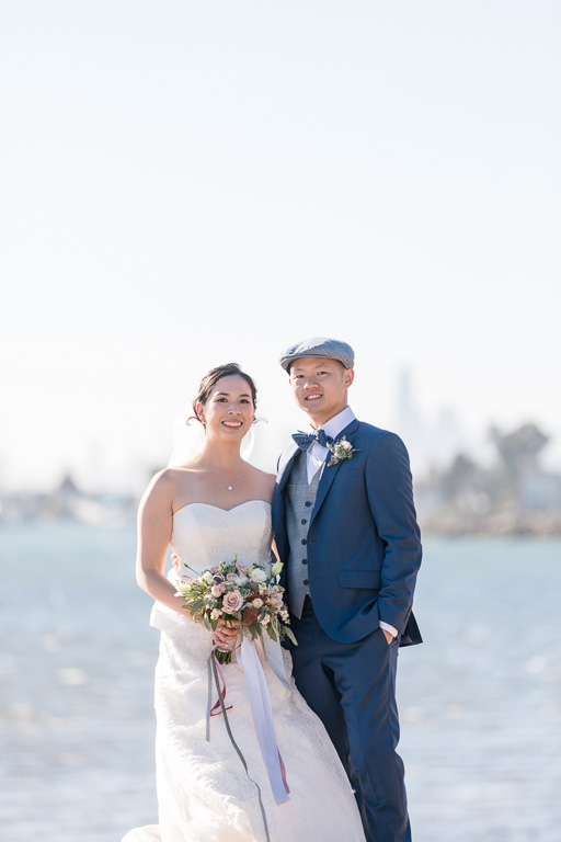 bride and groom portrait at Crown Memorial State Beach