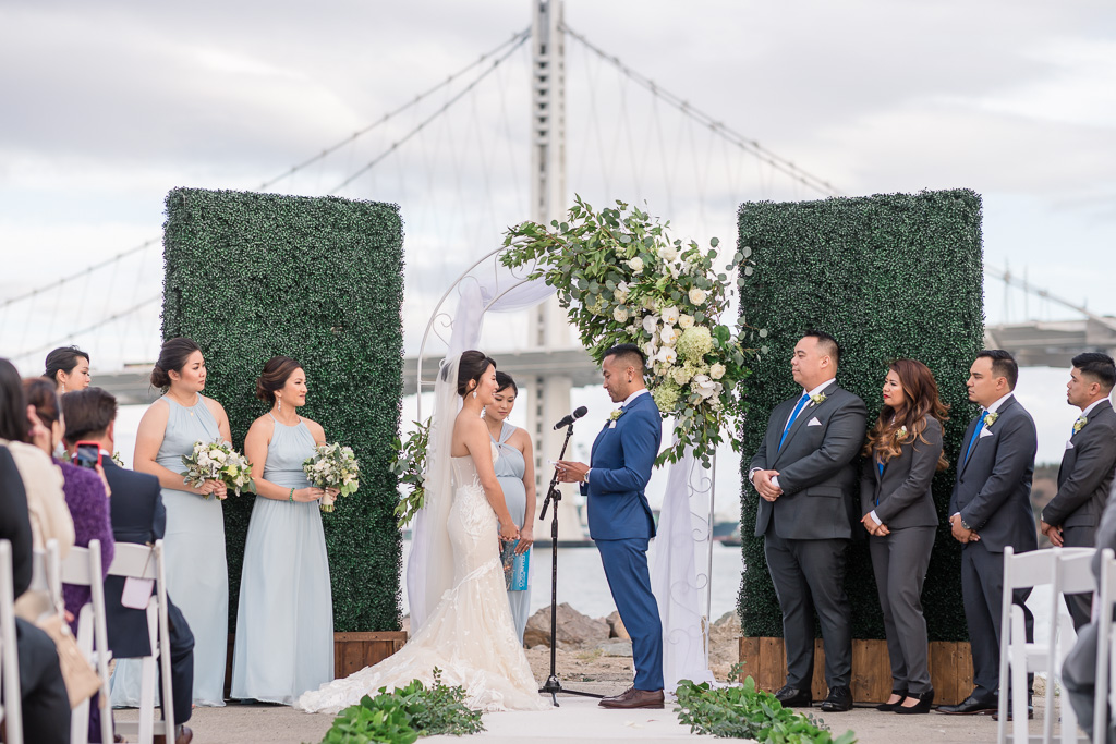 Treasure Island wedding ceremony on the San Francisco Bay