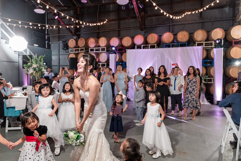 The Winery SF wedding bouquet toss