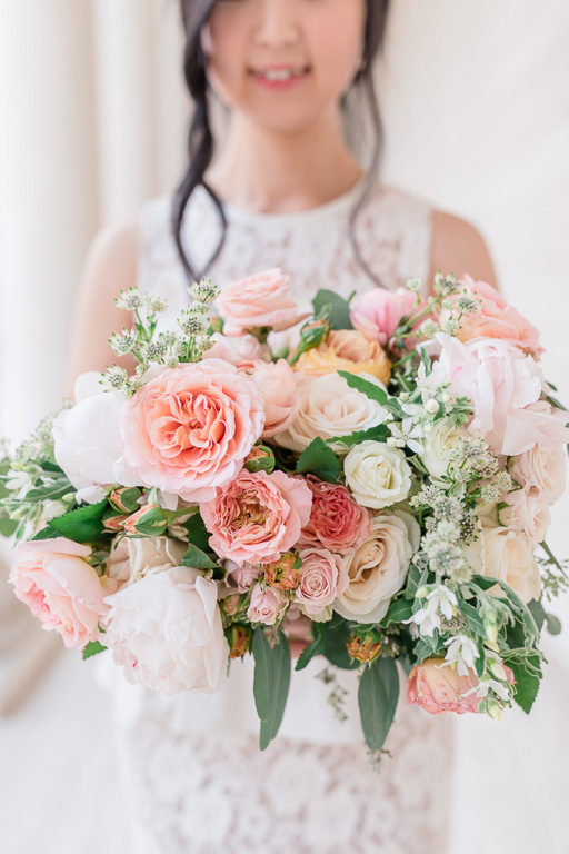 gorgeous soft and full bridal bouquet by Vo Floral Design