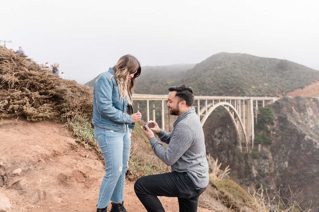 surprise proposal at the Bixby Bridge