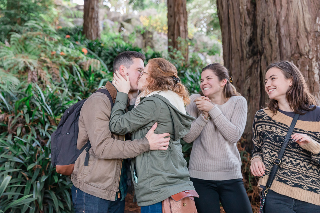 their best friends came all the way just to witness their surprise proposal in San Francisco