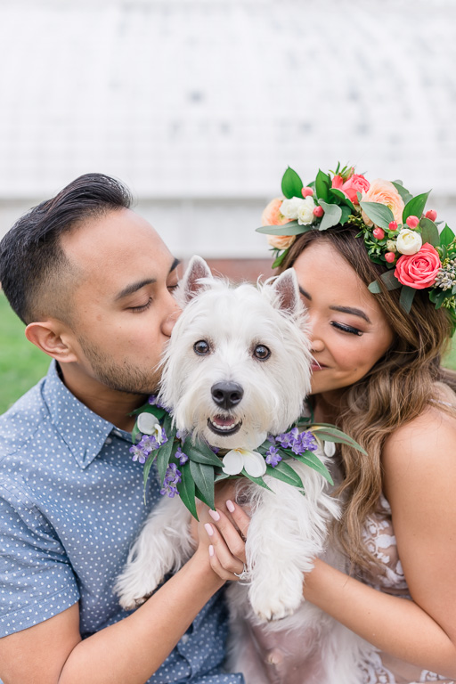 Golden Gate Park cute engagement photos with pups