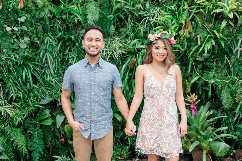San Francisco conservatory of flowers engagement photo