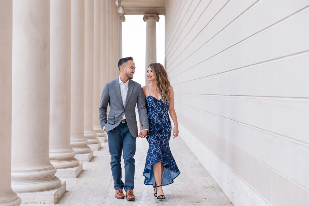 San Francisco engagement photo in a formal gown