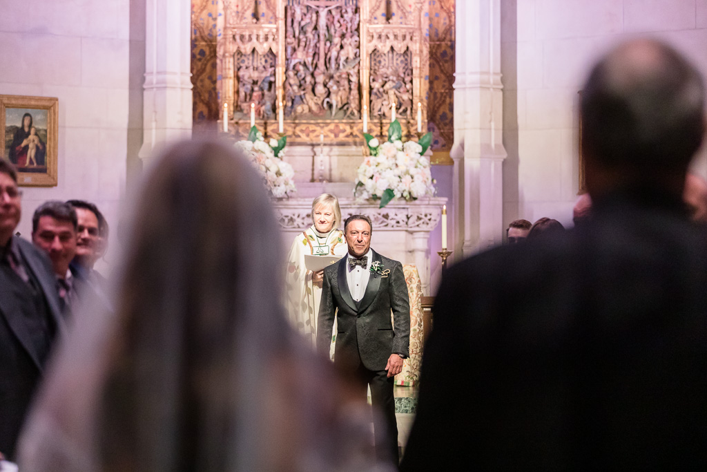 the moment groom sees his bride in her dress for the first time