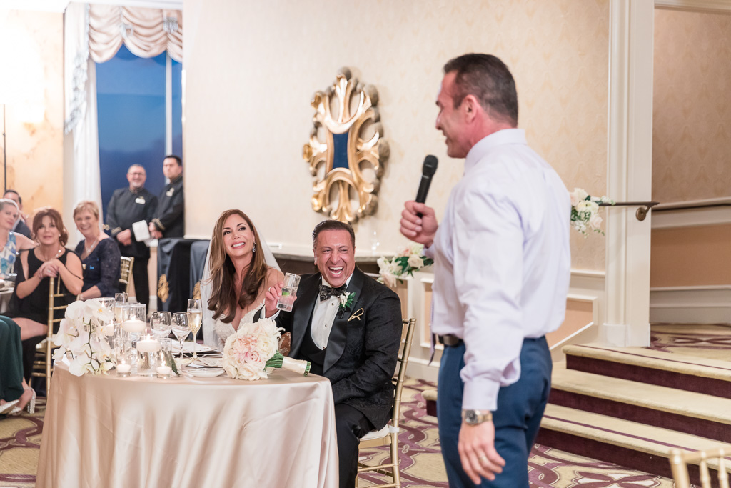 groom's friends making a hilarious wedding speech