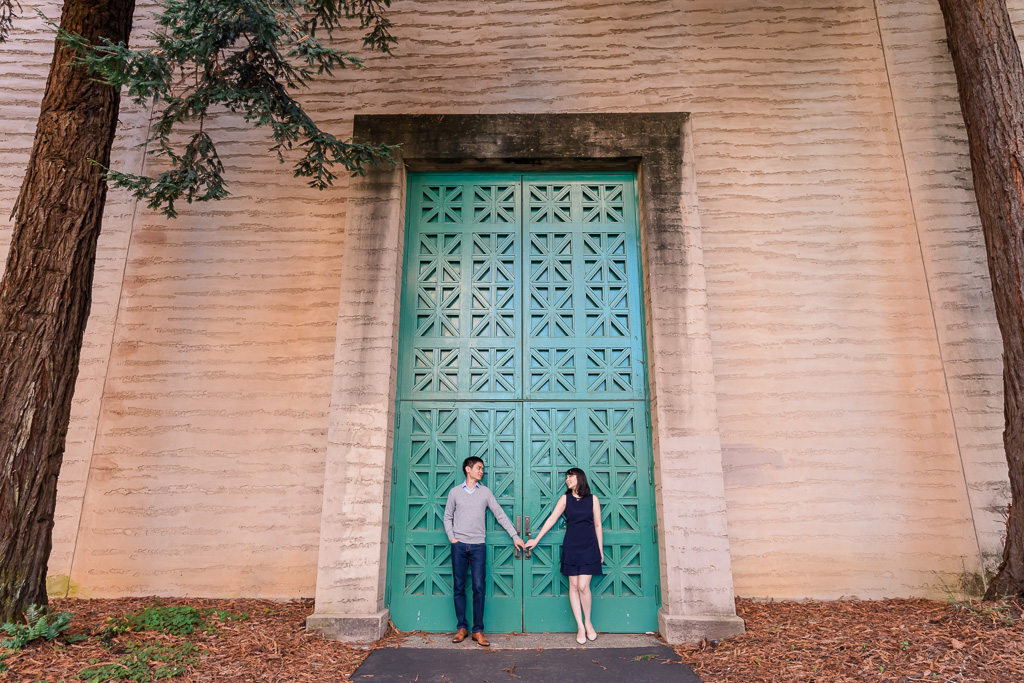 Palace of Fine Arts big green door save the date