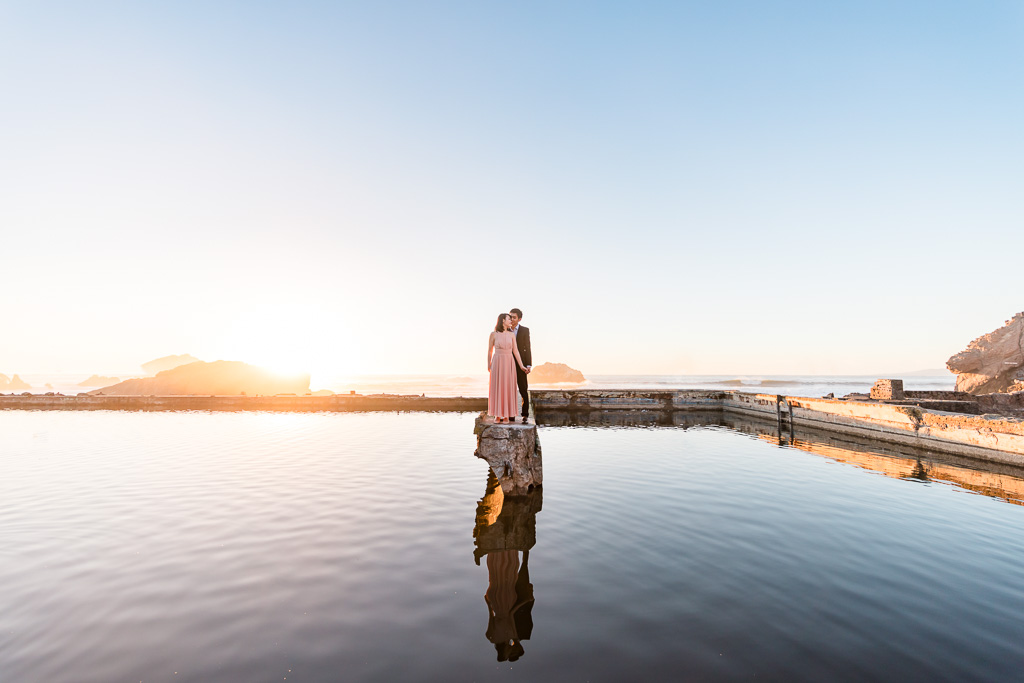 San Francisco save the date sunset water reflection photo