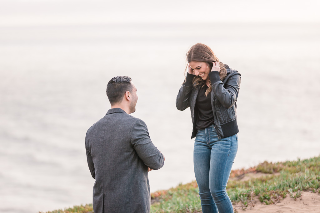 happy proposal moment by oceanside