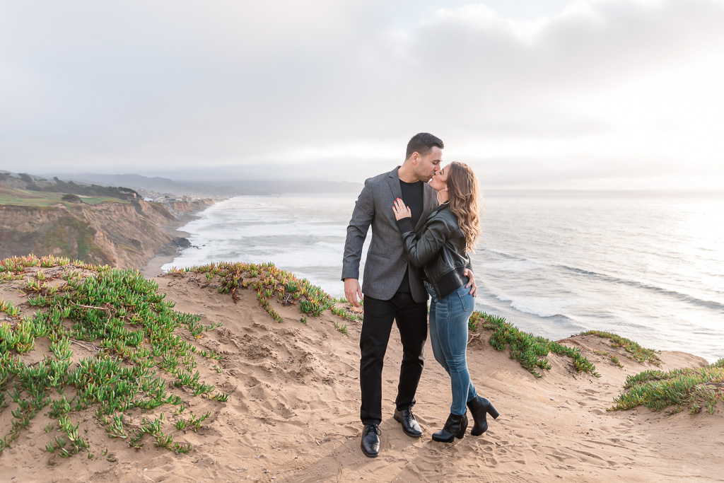 She said yes by the beautiful cliffside of the Pacific coastline