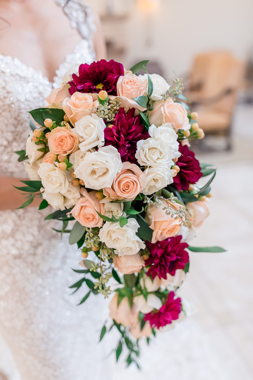 classic cascading bridal bouquet for a beautiful Pleasanton wedding