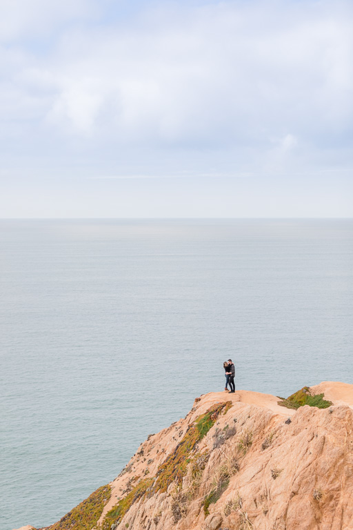Highway 1 cliffside engagement photo