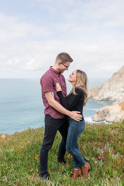 beautiful cliffside engagement portrait by California Hwy 1