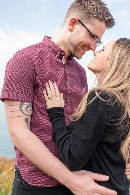 save-the-date photo that showcases the gorgeous designer engagement ring