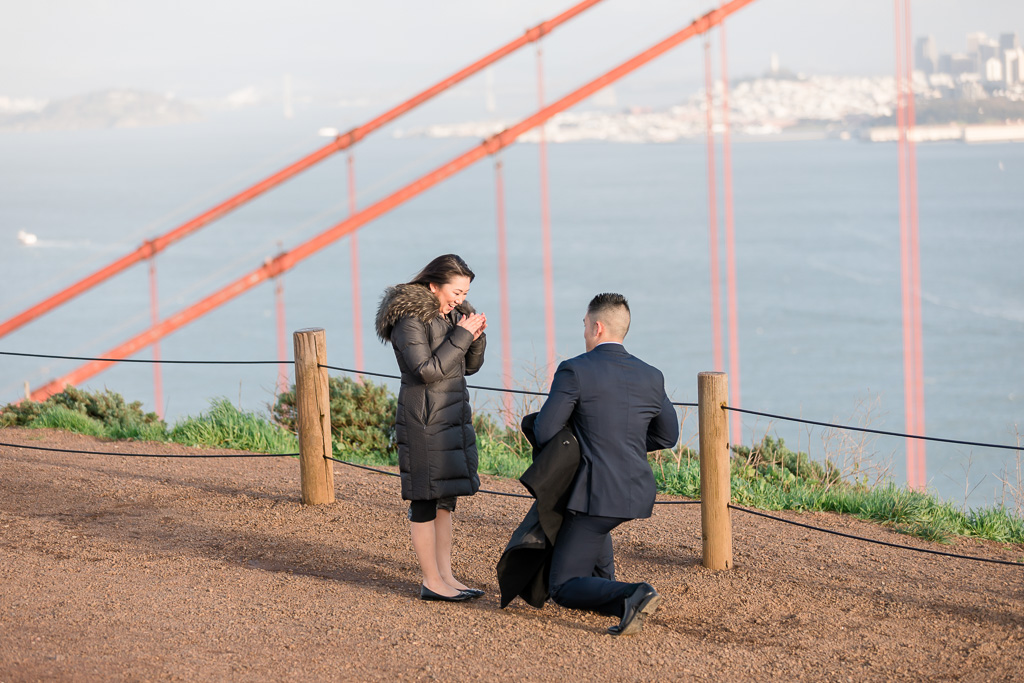cutest Golden Gate Bridge proposal reaction