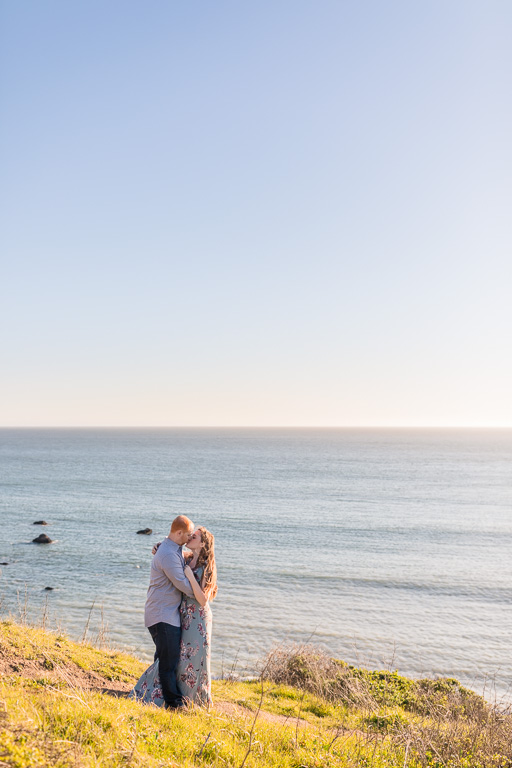 romantic Muir Beach engagement portrait