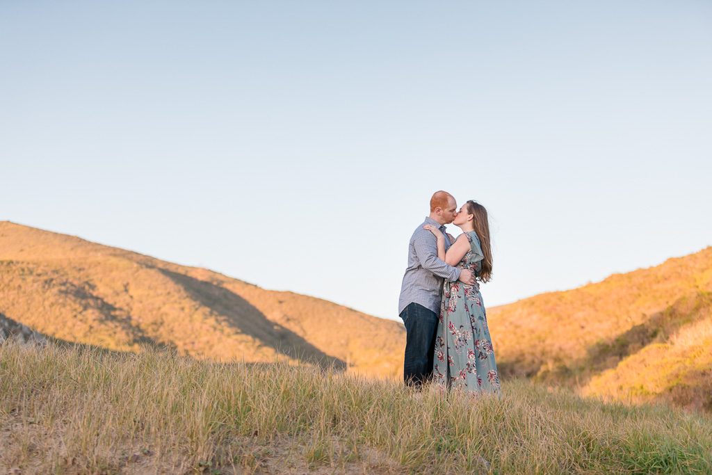 Marin engagement photo on the golden rolling hills