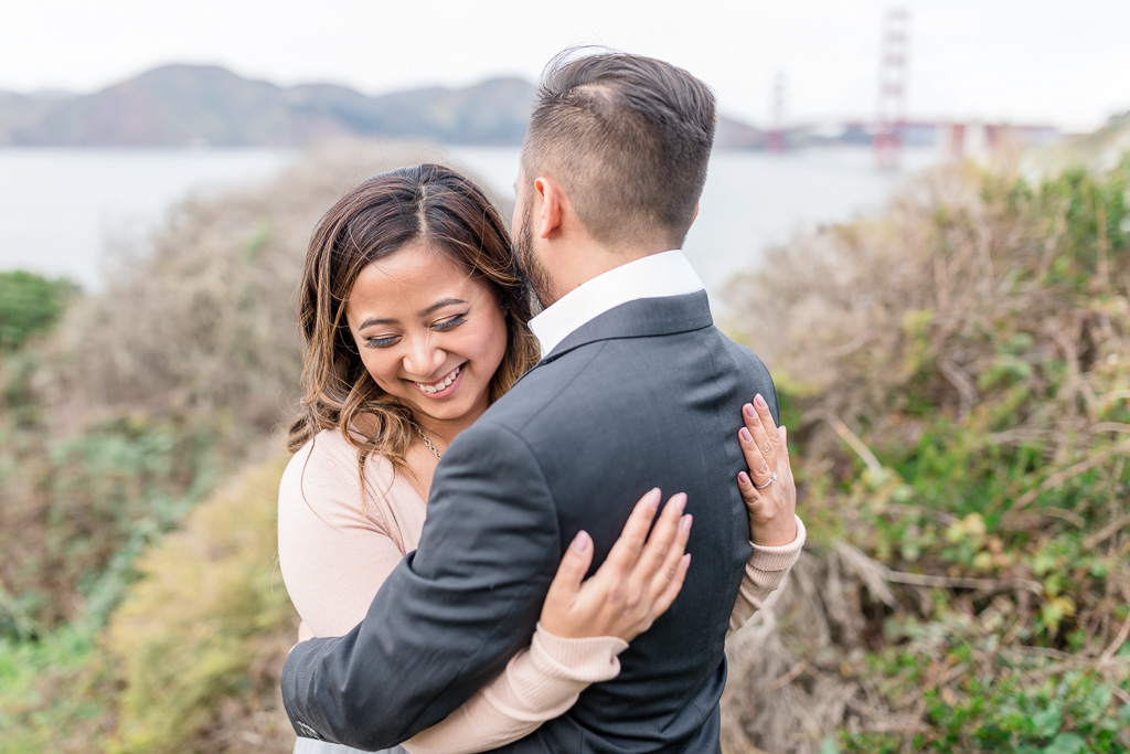 sweet San Francisco outdoor engagement photo