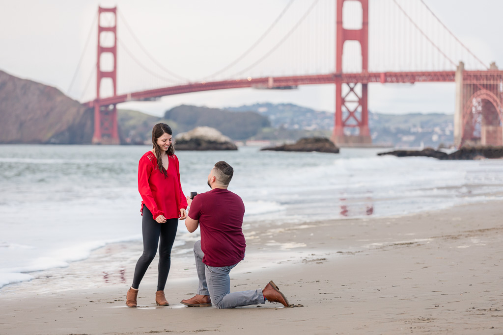 San Francisco Baker Beach surprise proposal