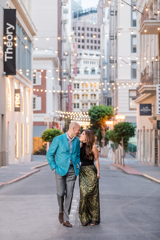 natural light couple engagement photo session at Maiden Lane