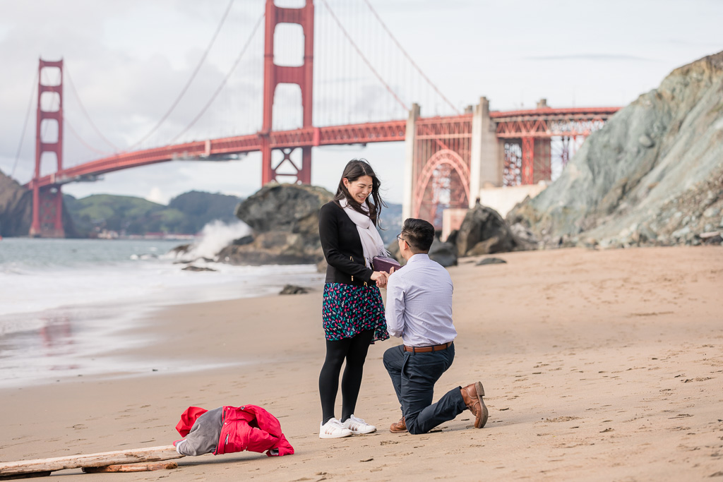 Marshall's Beach surprise marriage proposal