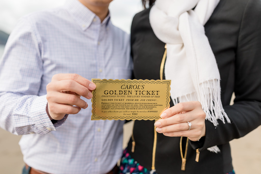 customized proposal gift a golden ticket