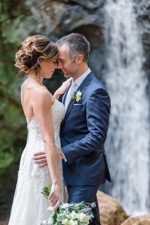 Bay Area wedding photo by the waterfalls