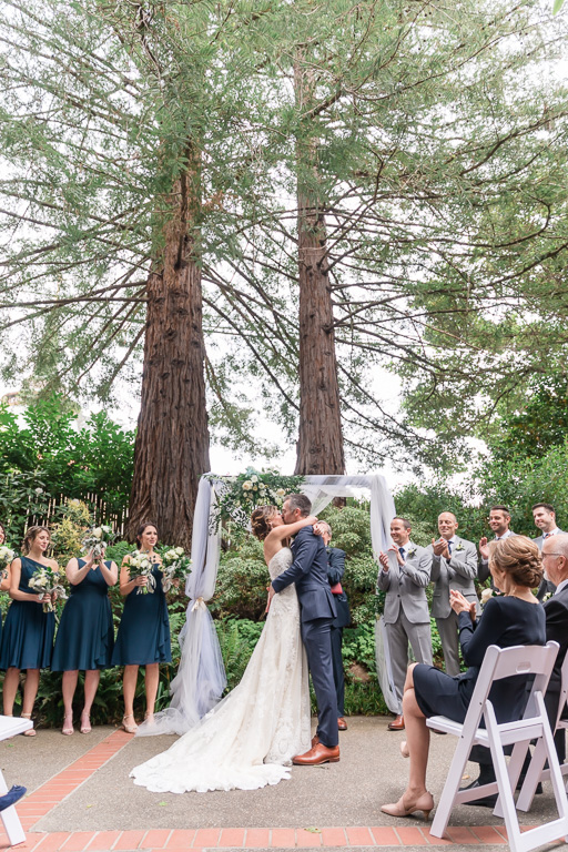 Bay Area wedding ceremony in the redwoods