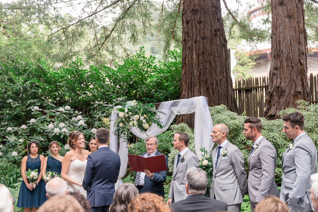 wedding ceremony spot secluded by trees