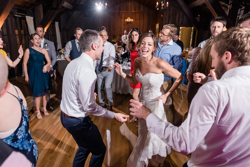 our happy newlyweds dancing with their live band