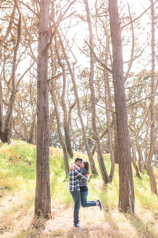 kissing in the woods