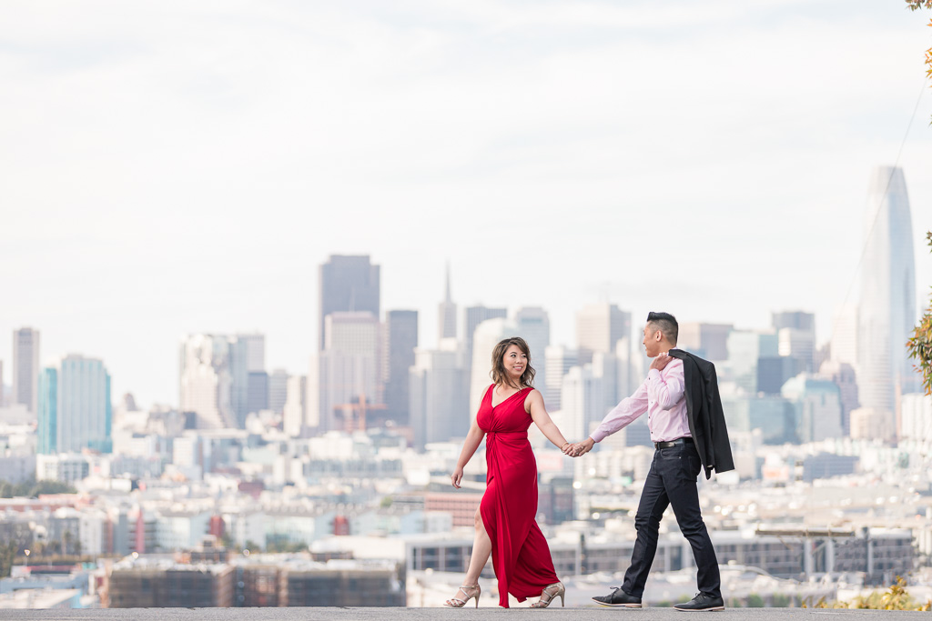 Potrero Hill engagement save the date picture