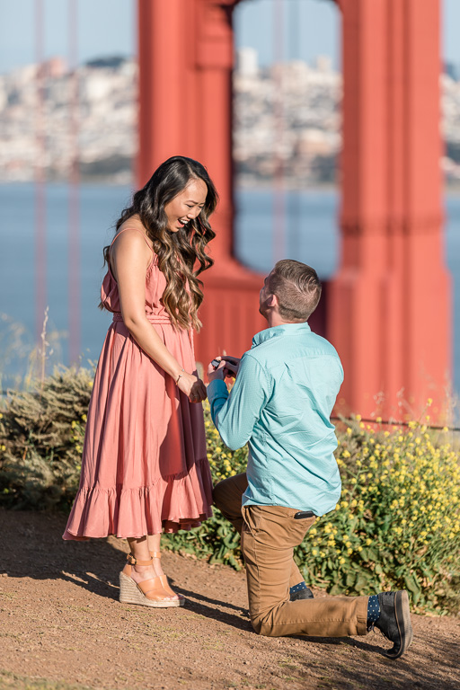 cute Golden Gate Bridge surprise proposal
