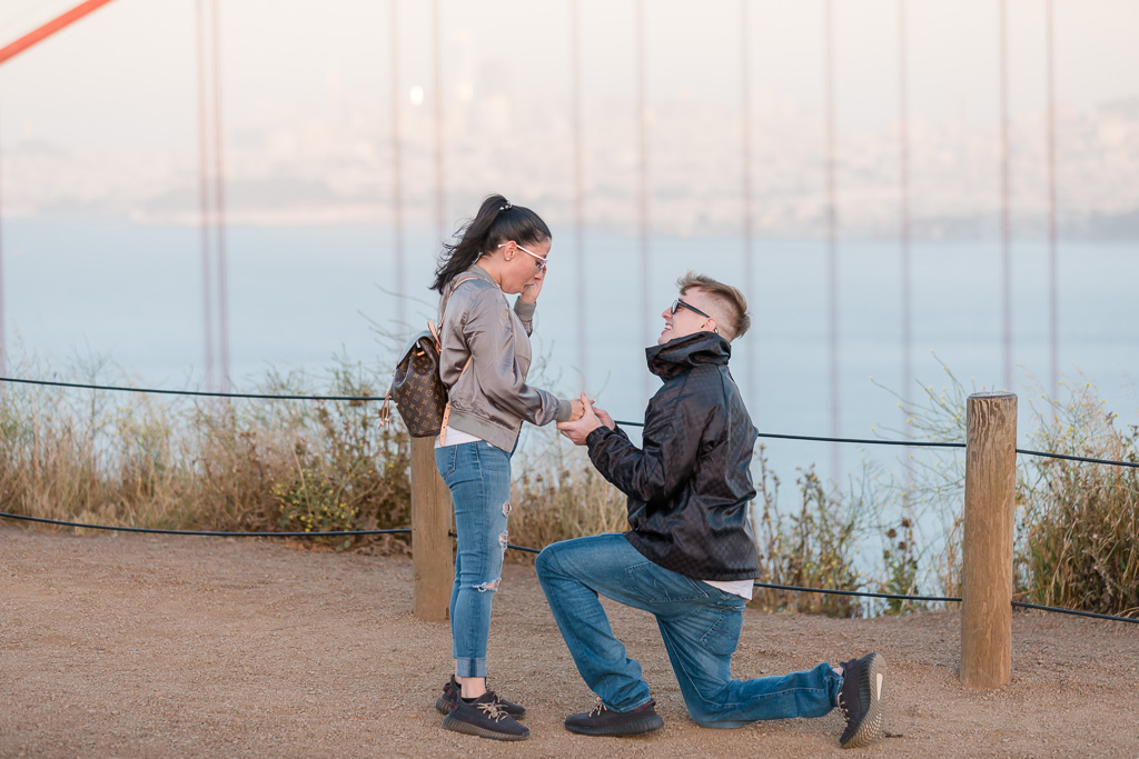 couple got engaged at the iconic San Francisco city lookout