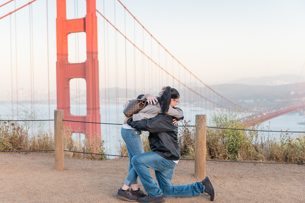 couple traveled from New York and got engaged here in San Francisco