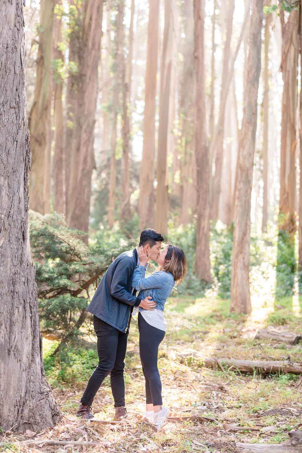 Lovers' Lane engagement photos in the woods