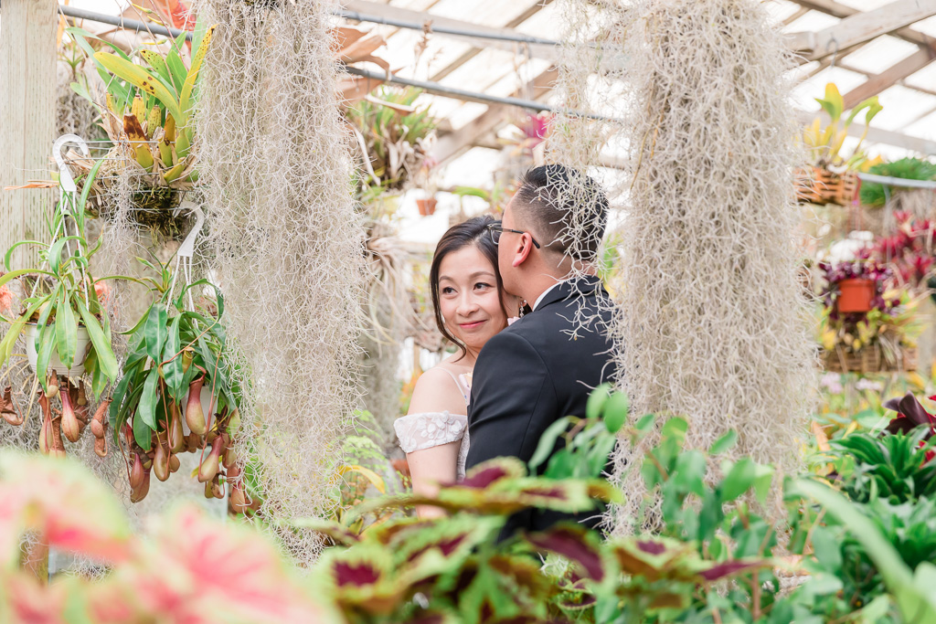 Bay Area lush garden wedding portrait