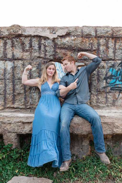 engagement photo with a sense of humor