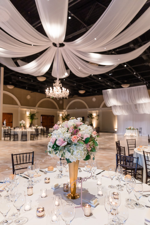 reception centerpiece and table setting