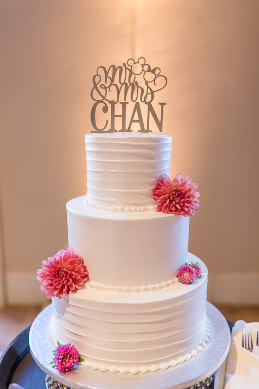 wedding cake with a cute topper