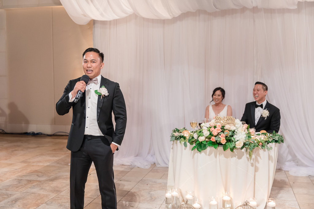 groomsman joked about something and made everyone laugh