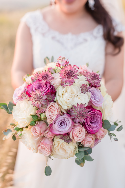 pastel color bridal bouquet