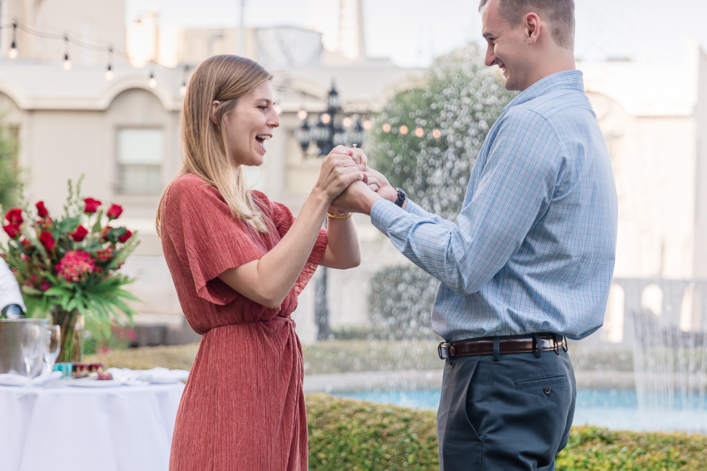 surprise proposal in a private setting