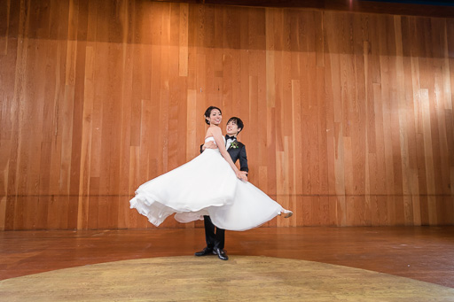 bride and groom are both very into dancing so this is what their first dance looked like